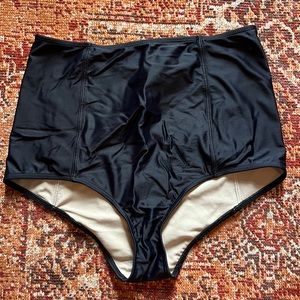 Black high waisted swim bottoms